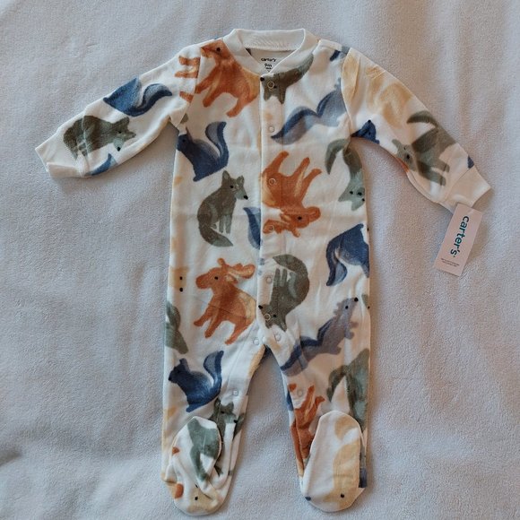Carter's Forest Animals Fleece Sleep & Play, 9M - Picture 1 of 9